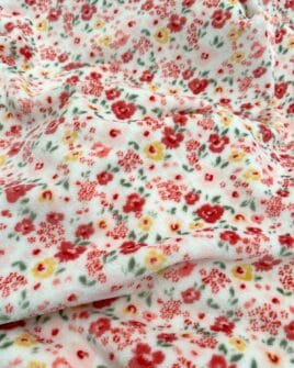 tissu polaire fleuri jaune rouge rose