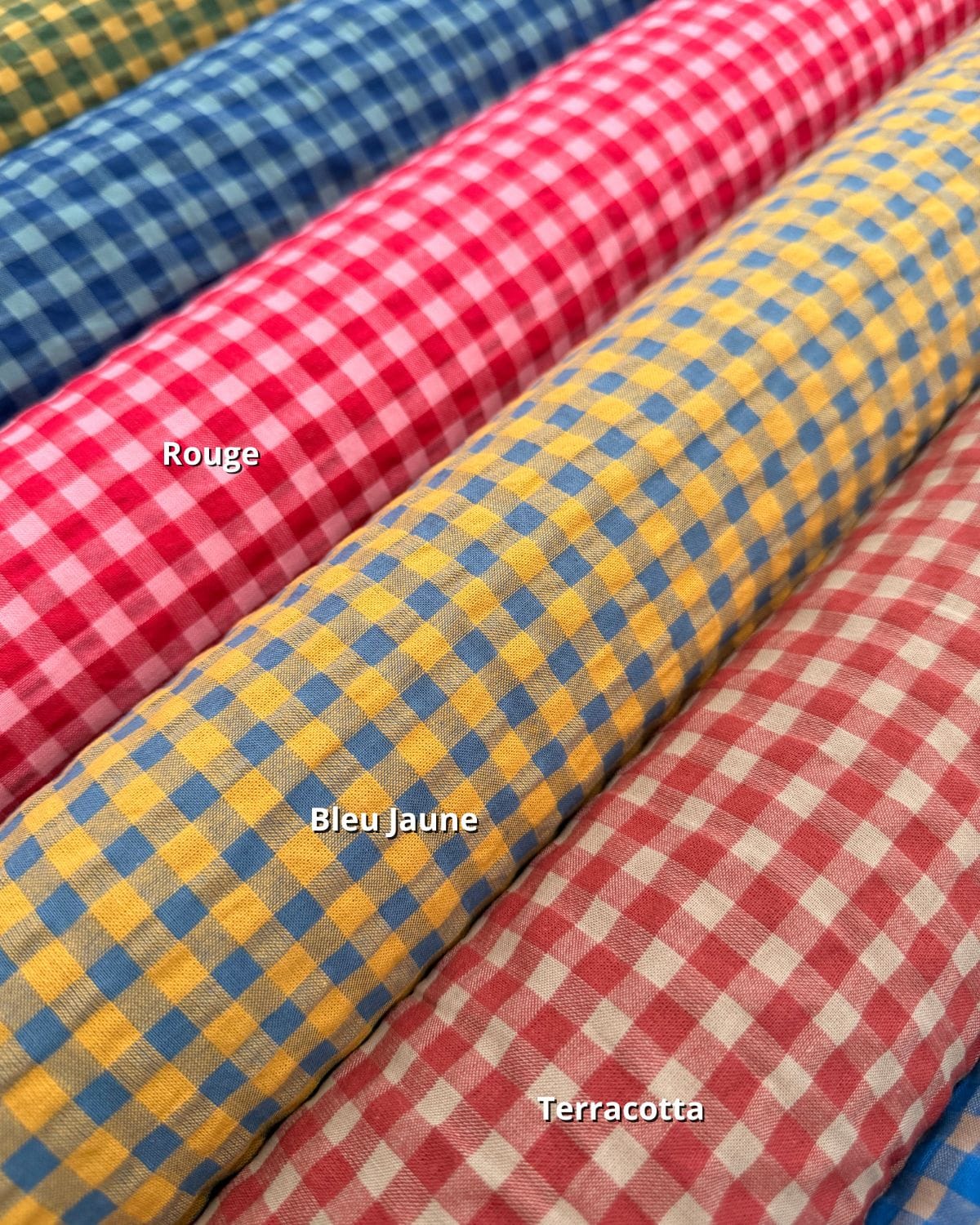 tissu seersucker vichy 9 coloris