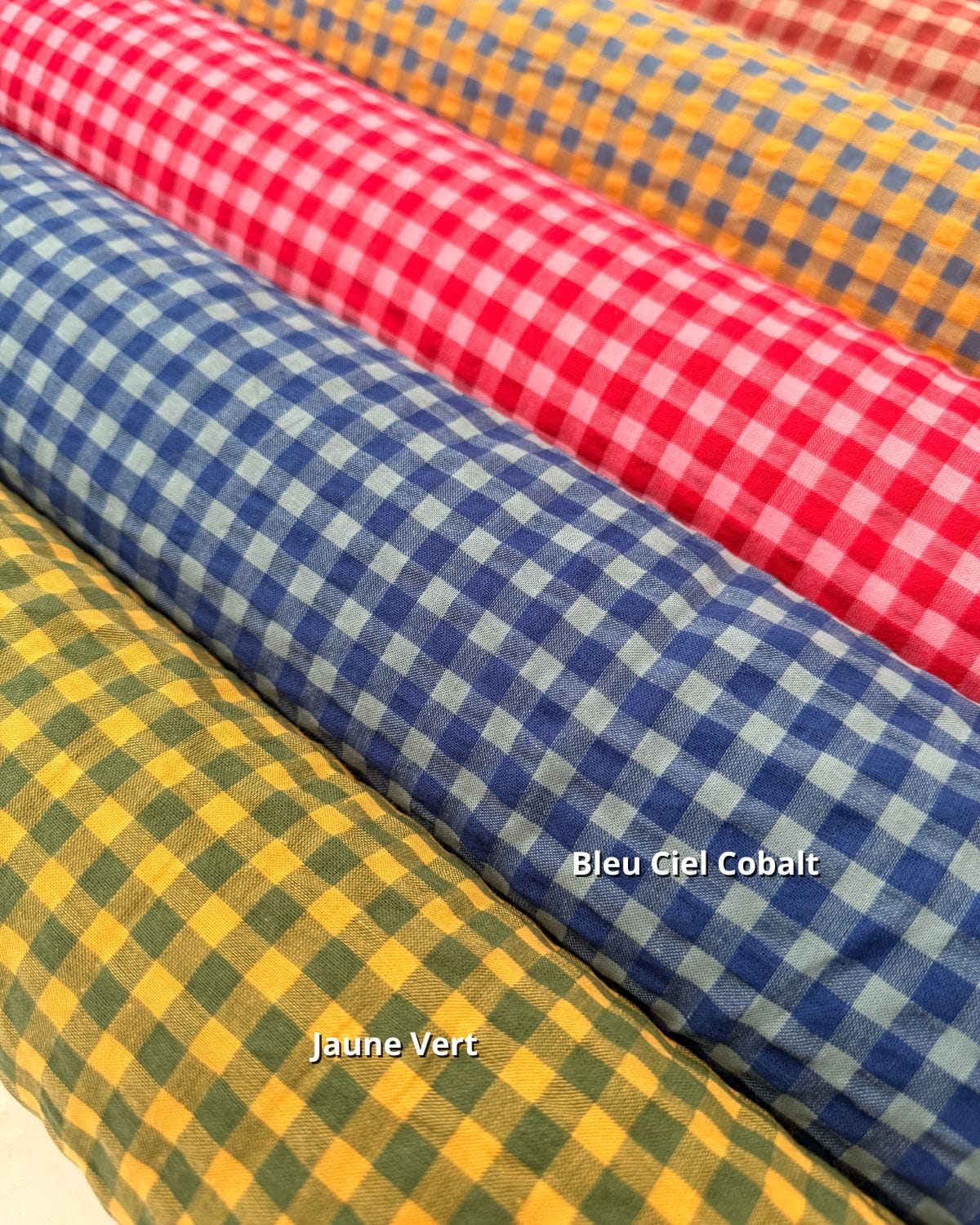 tissu seersucker vichy 9 coloris