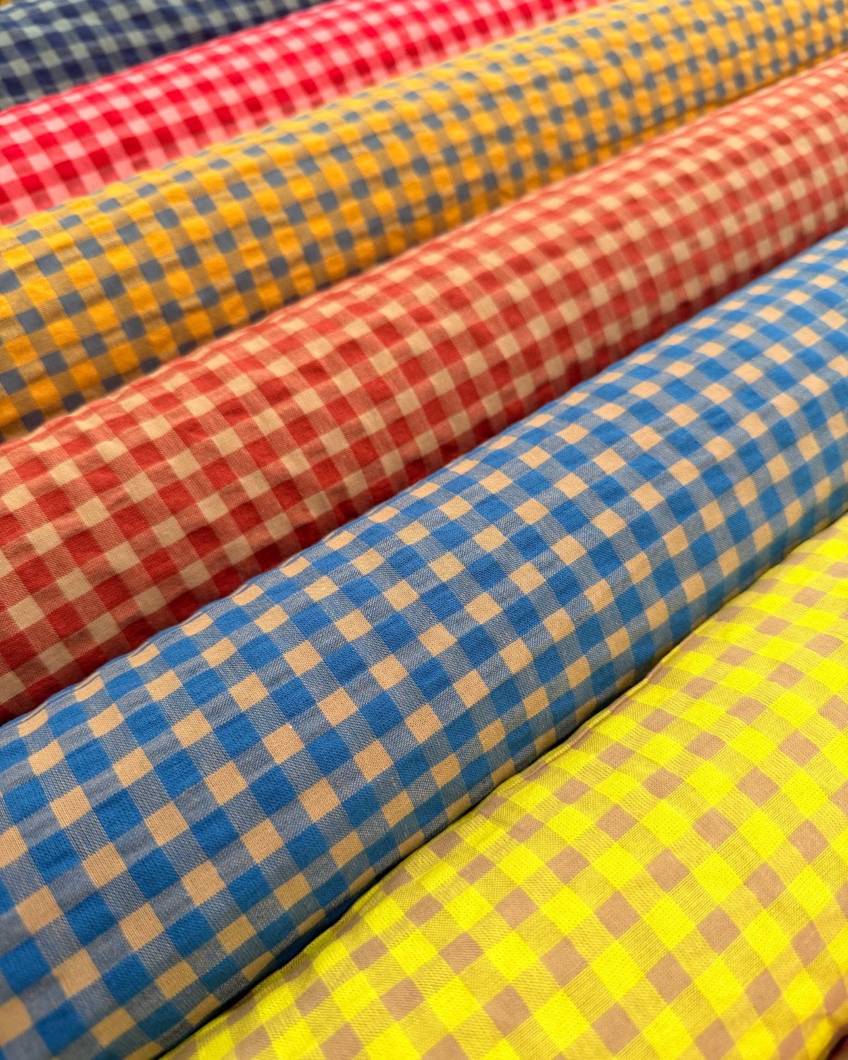 tissu seersucker vichy 9 coloris