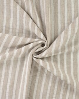 tissu aspect lin rayure sable