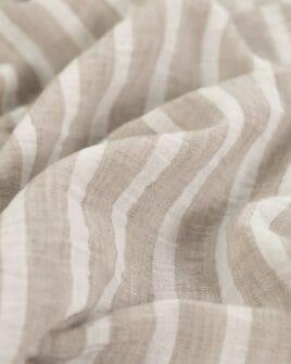 tissu aspect lin rayure sable