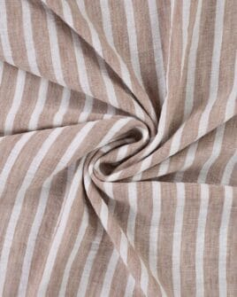 tissu aspect lin rayure taupe