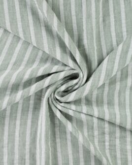 tissu aspect lin rayure verte
