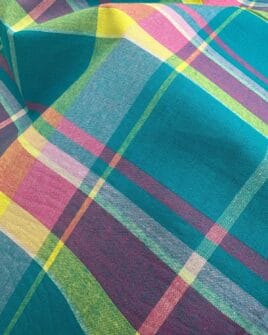 tissu madras turquoise violet