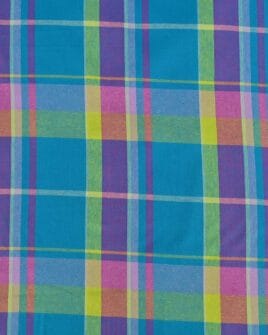 tissu madras turquoise violet