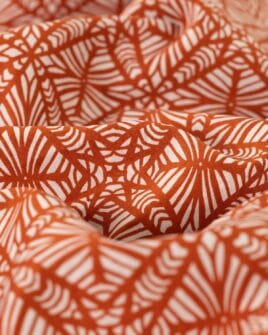 tissu voile de coton imprimé rétro cognac