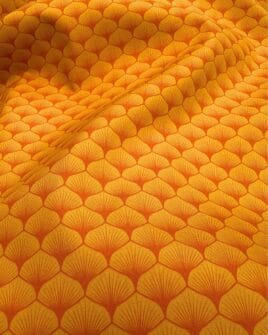 tissu coton éventail art déco orange