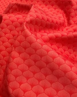 tissu coton éventail art déco rouge