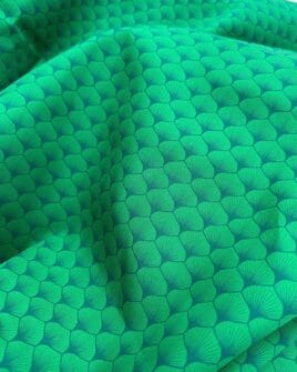 tissu coton éventail art déco vert fluo
