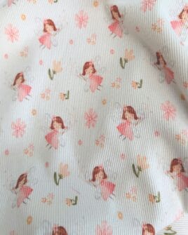 tissu jersey coton fée impression digitale