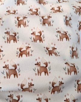 tissu jersey coton loup impression digitale