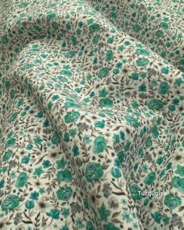 tissu percale de coton turquoise
