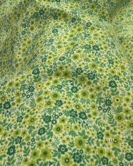 tissu percale de coton vert