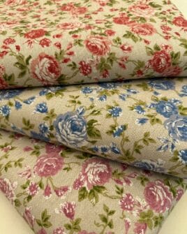 tissu polycoton 280cm style cottage fleurs