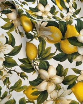 tissu sergé impression digitale citron largeur 320cm