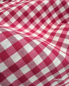 tissu vichy d'ameublement polycoton fuchsia