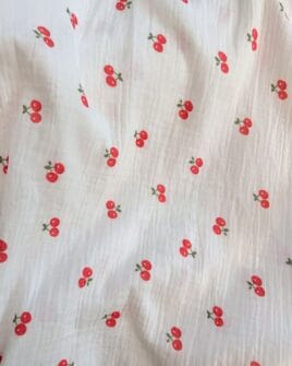 tissu double gaze cerise grande largeur 250cm