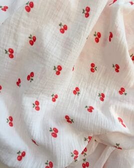 tissu double gaze cerise grande largeur 250cm