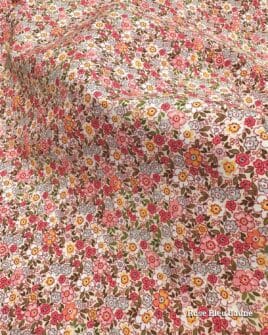 popeline de coton fil teint premium fleuri rose bleu jaune