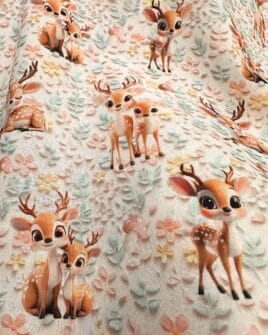 tissu coton 3D biche nude