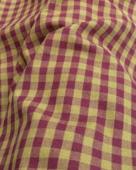 tissu vichy flanelle violet vert olive