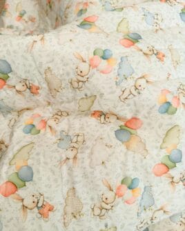 tissu matelassé bunny blanc impression digitale double face