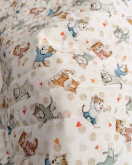 tissu matelassé cats blanc impression digitale double face
