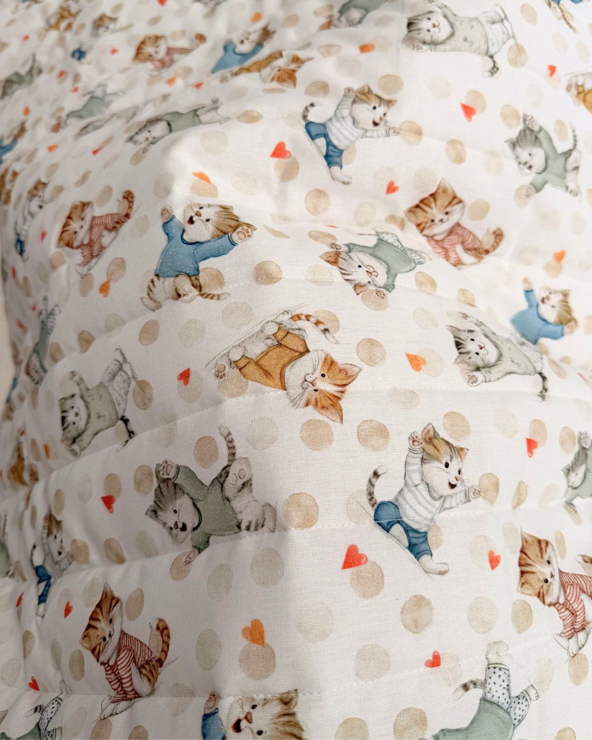tissu matelassé cats blanc impression digitale double face
