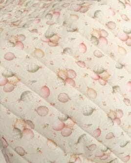 tissu matelassé girlcy écru impression digitale double face