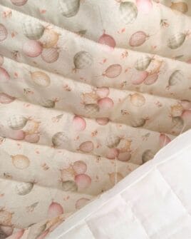 tissu matelassé girlcy écru impression digitale double face