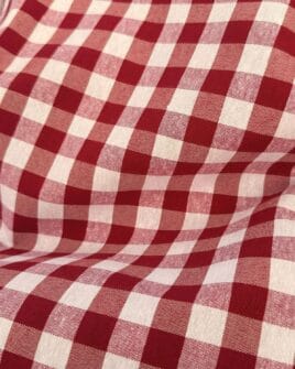 tissu vichy ameublement 280cm bordeaux