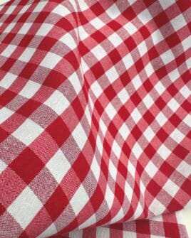 tissu vichy ameublement 280cm rouge