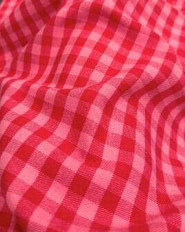 tissu vichy flanelle rouge fuchsia