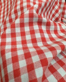 tissu vichy flanelle terracotta