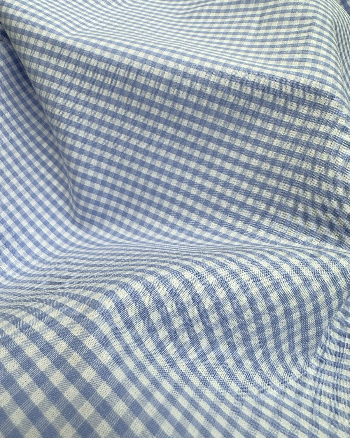 tissus popelines de coton vichy fil teint premium bleu ciel