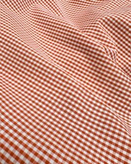 tissus popelines de coton vichy fil teint premium terracotta