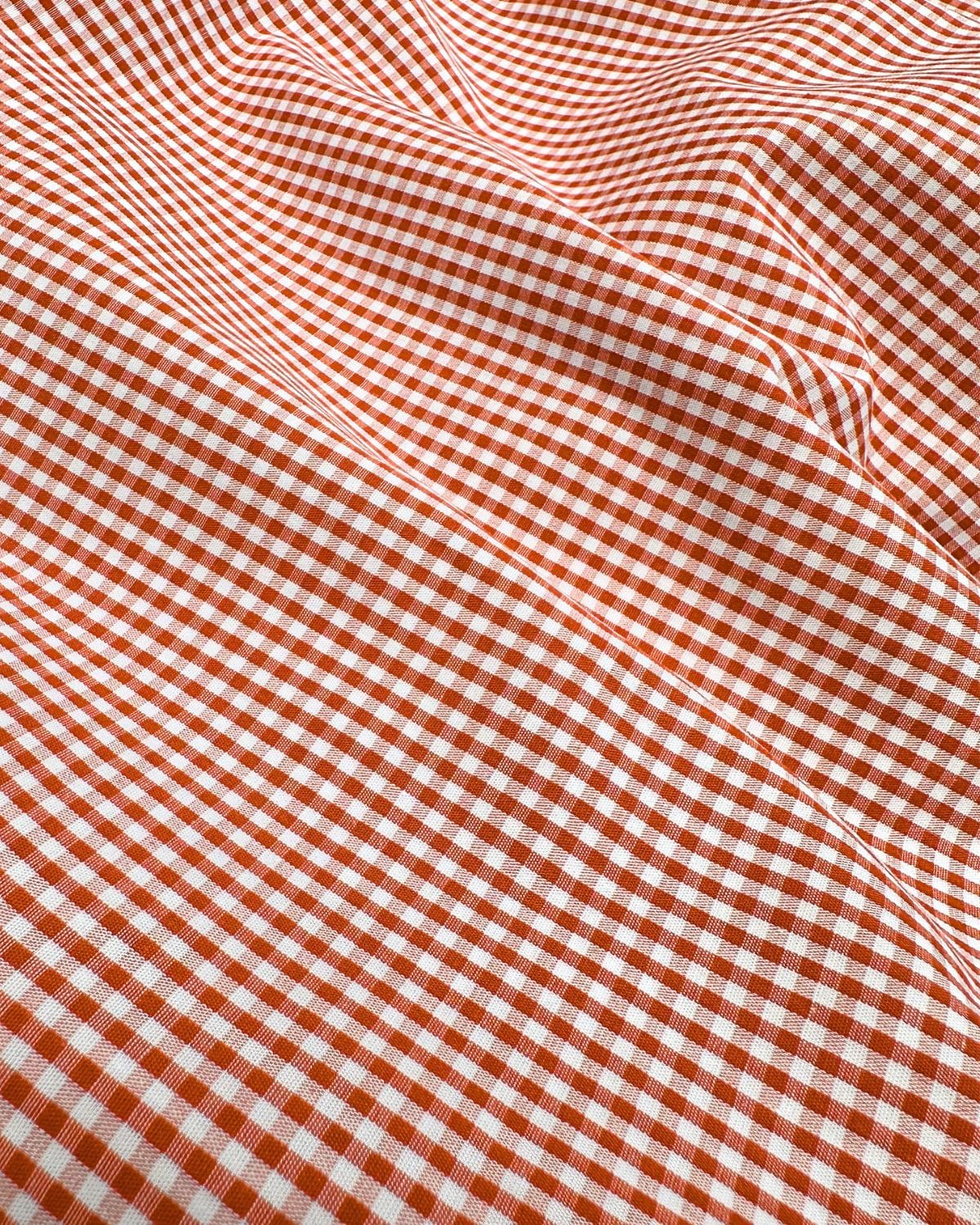 tissus popelines de coton vichy fil teint premium terracotta