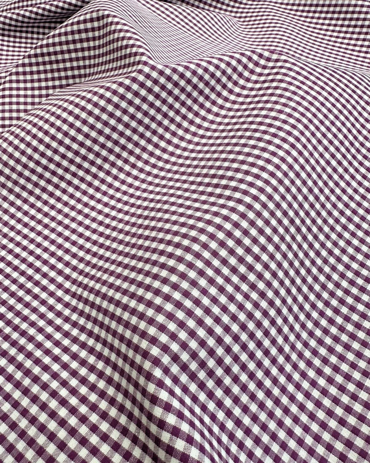 tissus popelines de coton vichy fil teint premium violet
