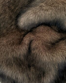tissu fausse fourrure fox taupe fumé