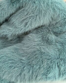 tissu fausse fourrure sugar bleu vert