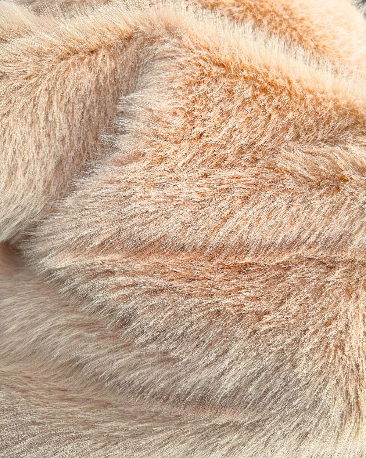 Tissu Fausse Fourrure Sugar Camel Clair Poils 3,5cm