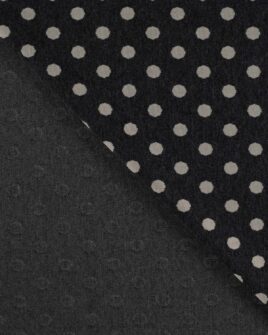 tissu jersey jacquard à pois anthracite