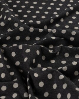 tissu jersey jacquard à pois anthracite