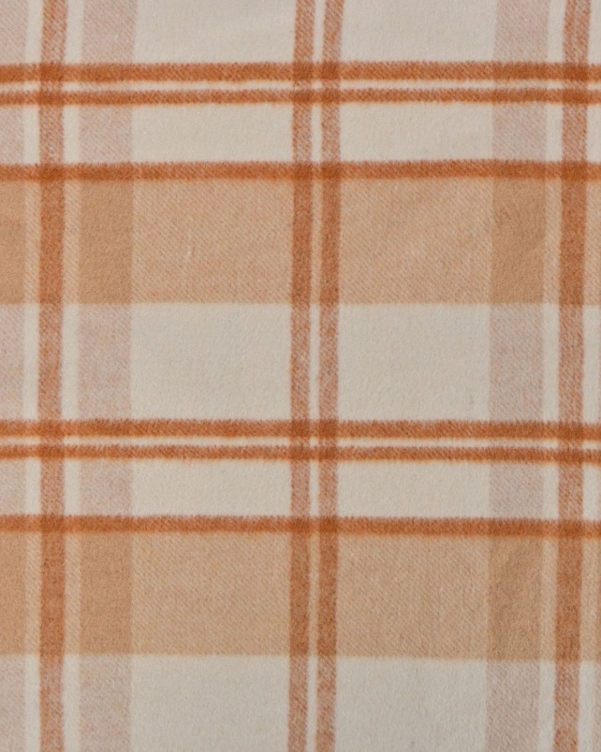 tissu laine à carreaux beige écru cognac