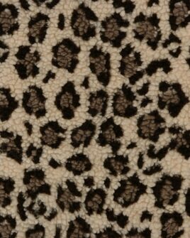 tissu teddy bouclette léopard beige clair