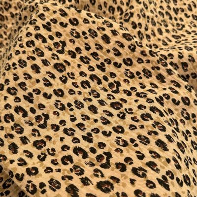 tissu double gaze imprimé tacheté léopard beige